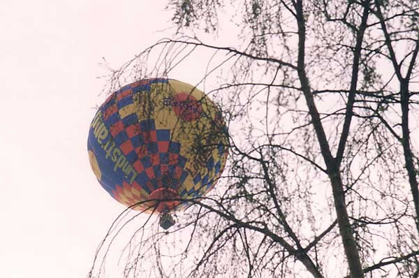 Lindstrand Balloon flying over Bangor-on-Dee
