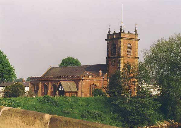 Bangor-on-Dee Church Viewed from The Old Bridge